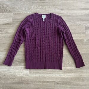 St John's Bay Long Sleeve Knit Sweater Purple Women's XL